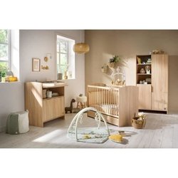 Chambre bébé trio AZUR - Lit 120x60 + Commode a langer 3 tiroirs + Arm
