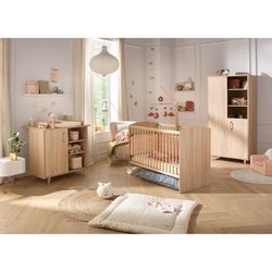 Babyzimmer-Trio komplett - SAUTHON - Sam Golden Oak - Kinderbett 120x6