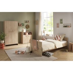 Chambre bébé trio - Lit 120 x 60 cm + Commode + Armoire 2 portes - Ade