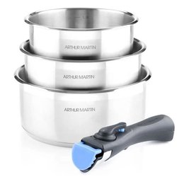 Set de 3 casseroles 16-18-20 cm Arthur Martin AM3710  - Acier Inoxydab