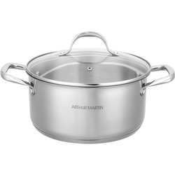 AM2513 Olla Arthur Martin 28 cm con tapa  Acero inoxidable  Todo tip