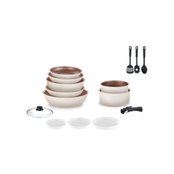 Arthur Martin 18-teiliges cremefarbenes Kochgeschirrset AM1453 CREAM