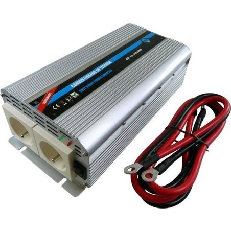 HTC Voltage Converter 12/220 V 1000 W with 2 Sockets Power