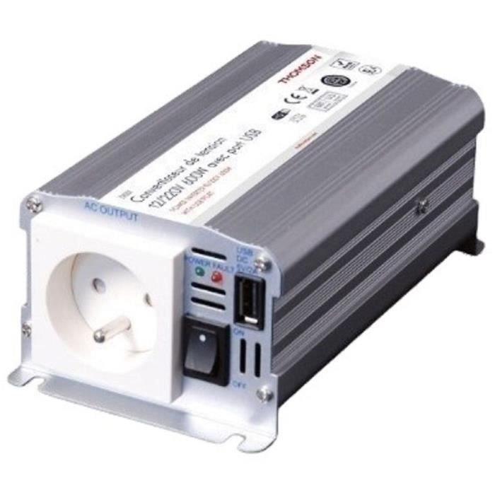 Spanningsomvormer - THOMSON - 12/220 V - 600 W - Met USB-aansluiting