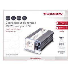 Spanningsomvormer - THOMSON - 12/220 V - 600 W - Met USB-aansluiting