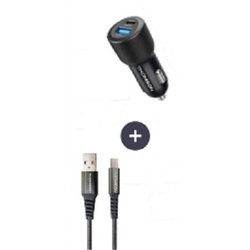 Charger + cable pack - THOMSON - 60 W car charger - USB-A to C 3A cabl