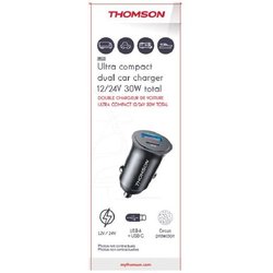 Caricabatterie per auto - THOMSON - Compatto - USB-A + USB-C - 18W + P