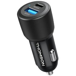 Chargeur voiture THOMSON-12/24V-60W -USB-C: PD 30W+ USB-A QC 3.0 30W a