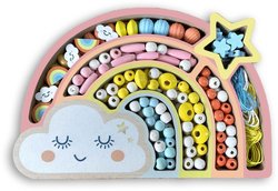 Perlen - Regenbogenset Holzperlen