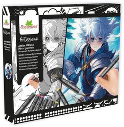 Kit creativo - SYCOMORE - Layout e pennarelli - Eroi guerrieri - Età 1