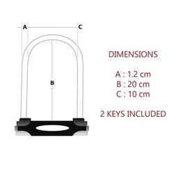 Cerradura en U 2 llaves planas Masterlock H.180mm Ø12mm