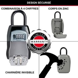 MASTER LOCK Cassetta chiave sicura - Formato L - Maggiore sicurezza - 