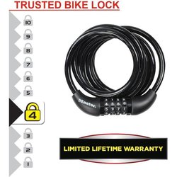 Bicycle Lock - MASTER LOCK - 8221EURDPRO - 1.8m twisted cable - Progra