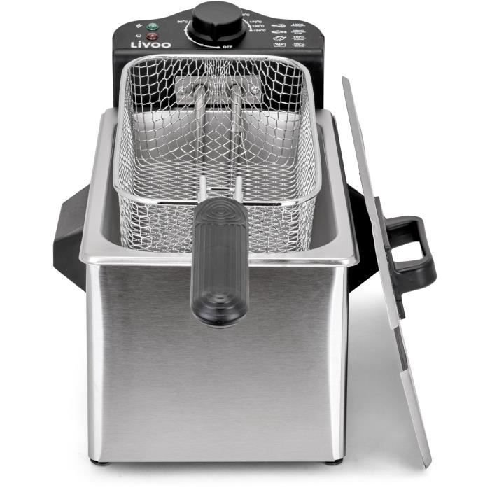 Freidora 3 L - LIVOO - DOC216 - 2000W - 3L - Depósito de acero inoxida