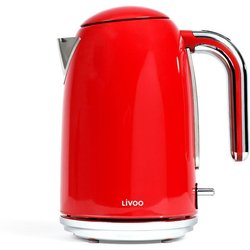 Bouilloire rétro - LIVOO - DOD180R - 2200 W - 1,7 L - Socle 360° - Rou