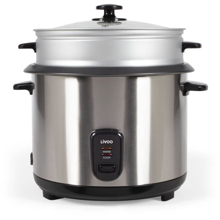 Cuiseur a riz et vapeur acier inoxydable - LIVOO - DOC293 - 1000W - 2,