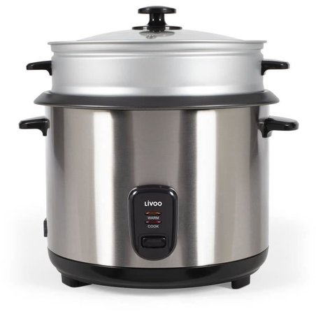 Cuiseur a riz et vapeur acier inoxydable - LIVOO - DOC293 - 1000W - 2,