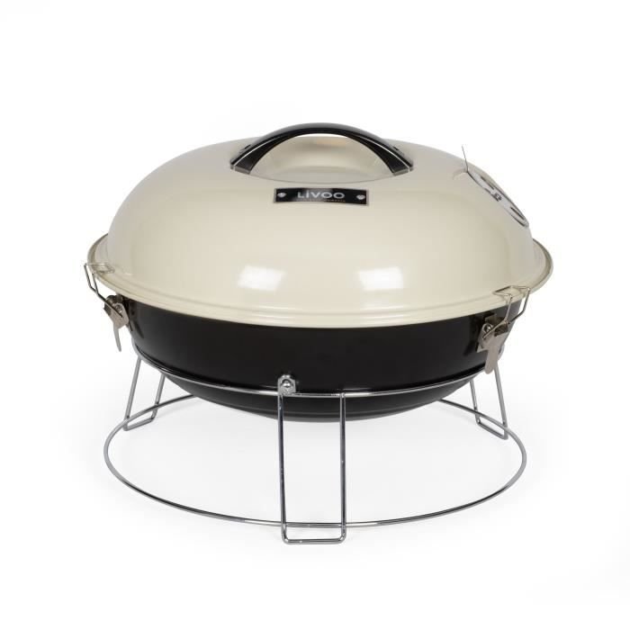Barbecue a carbonella portatile - LIVOO - DOC301 - Champagne e nero