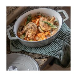 Oval cast iron casserole dish - Livoo - MEP129G - Grey