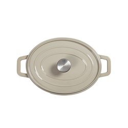 Oval cast iron casserole dish - Livoo - MEP129G - Grey