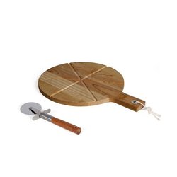 Pizza set - LIVOO - MES158 - Acacia wood - 30 x 45 cm - 1 pizza cutter