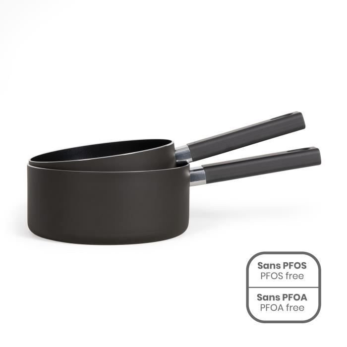 Set di 2 pentole - LIVOO - MEP154N - Antiaderente senza PFOA né PFOS -