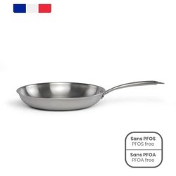 Brigade - Sartén de acero inoxidable de 24 cm - LIVOO - MEP158 - Tripl