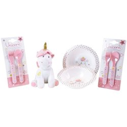 Unicorn Tableware Set for Children - FUN HOUSE - 006319 - 2 Plates, 2 