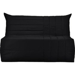 BULTEX Bank BZ BECCI 3 Plätze - L 142 x T 101 cm - Schwarzer Stoff