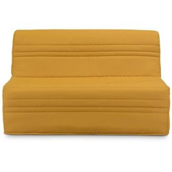 Schlafsofa Joe BZ - Ockergelber Stoff - 3 Sitze - L 143 x T 97 cm - Li