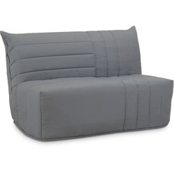 BECCI BZ 2-Sitzer-Bank - Grauer Stoff - Bultex-Matratze - L142 x T101 