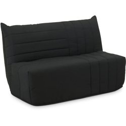 BZ Schlafsofa - 2 Plätze - Anthrazitfarbener Stoff - 143 x 106 x 92 cm