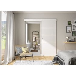 OPTIMUM - Kit Schiebetür + Schiene + Streifen - H. 204xB.83xP.4 cm - W