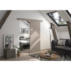 OPTIMUM - Kit porte coulissante + rail + bandeau Vérone - H.204xL.83xP