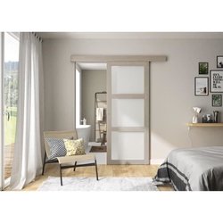 OPTIMUM - Kit Schiebetür 3 Quadrate + Schiene + Banner Verona - H.204 