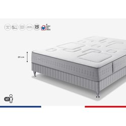 Ensemble matelas sommier 160 x 200 SIMMONS Hauteur 25 cm - Ressorts en