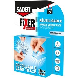 Adhésif double face extra - SADER - Fixer sans percer - Invisible - Dé