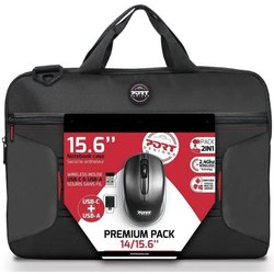 PREMIUM PACK: Laptoptasche 15 + Drahtlose Maus + Dungle USB & Typ C Ad
