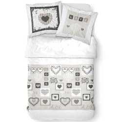 TODAY Completo letto 2 persone in cotone - 240x260 cm - Stampa Eden Wh