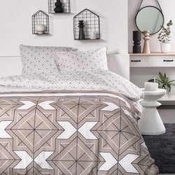 Completo letto matrimoniale -TODAY - 240x200 cm - 100% cotone - Beige,