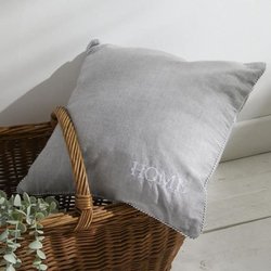 Cojín - HOY - CHARME - Chambray x Petite broderie Capucine - 40 x 40 c