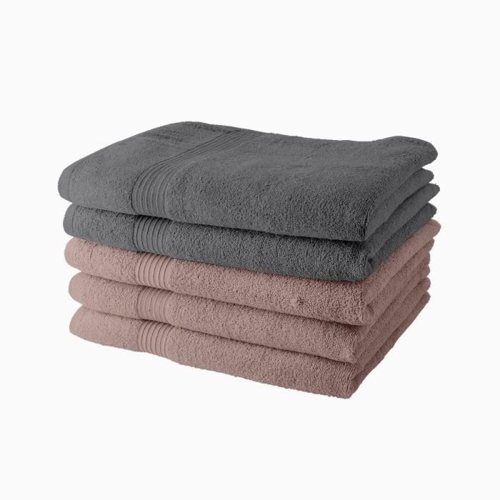 Set of 5 TODAY Bath Sheets 70x130 cm 100% Cotton - 3 sand roses + 2 st