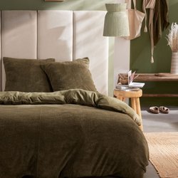 Parure de lit - TODAY - Teddy - 2 personnes - 220 x 240 cm - Vert uni