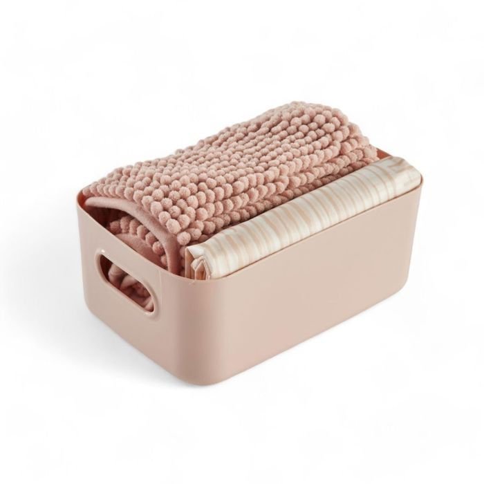 Duschset - TODAY - UTILITY - Korb, Matte, Vorhang - Rosa