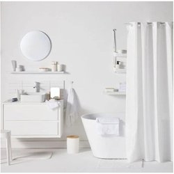 Set de douche - TODAY - UTILITY - Panier, tapis, rideau - White
