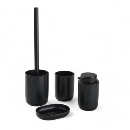 4er-Set Badaccessoires - TODAY - UTILITY - Becher, Seifenspender, Toil
