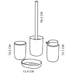 4er-Set Badaccessoires - TODAY - UTILITY - Becher, Seifenspender, Toil