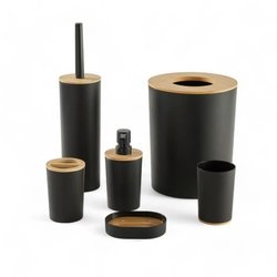 Set van 6 badkameraccessoires - TODAY - UTILITY - Zeepdispenser, beker