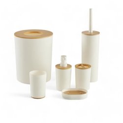 Set van 6 badkameraccessoires - TODAY - UTILITY - Zeepdispenser, beker