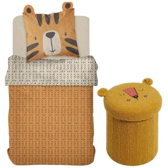 Juego de cama infantil + puf plegable con almacenaje - TODAY - JUNGLE 